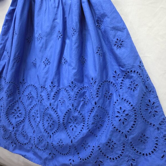 Old Navy Blue Eyelet Puff Sleeve Cotton Dress Large - Picture 5 of 11